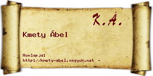 Kmety Ábel névjegykártya