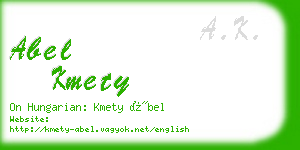 abel kmety business card